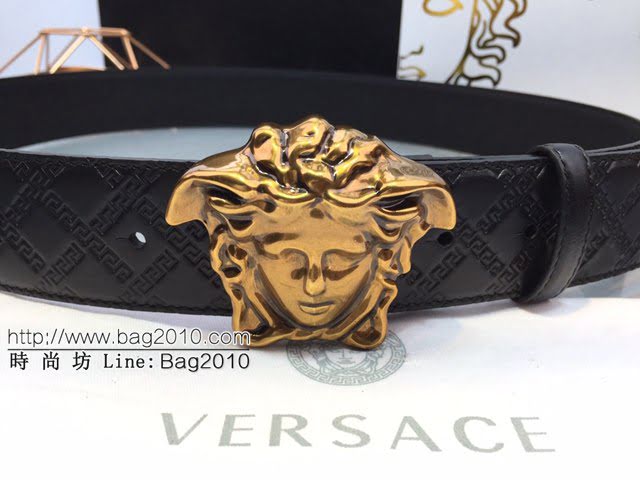 VERSVE男士皮帶 範思哲希臘回紋壓花腰帶  jjp1945